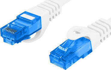 Lanberg S/FTP Cat.6a Καλώδιο Δικτύου Ethernet 5m Λευκό 1τμχ PCF6A-10CC-0500-W