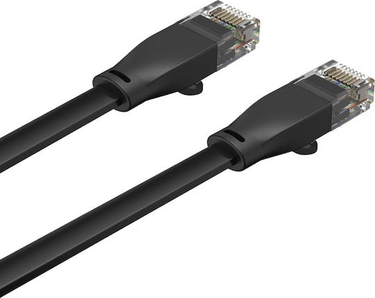 Unitek Flat U/UTP Cat.6 Καλώδιο Δικτύου Ethernet 1m Μαύρο 1τμχ C1809GBK - Image 2