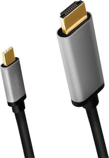 LogiLink HDMI 2.0 Cable HDMI male - USB-C male 1.8m Μαύρο CUA0101 - Image 2