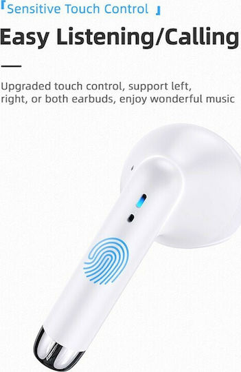 Usams IA04 Earbud Bluetooth Handsfree Ακουστικά με Θήκη Φόρτισης Λευκά - Image 3