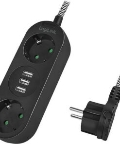Alternative view of LogiLink Πολύπριζο 2 Θέσεων με 3 USB-A και Καλώδιο 1.5m LPS262U