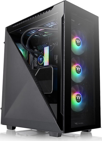 Thermaltake Divider 500 TG ARGB Gaming Midi Tower Κουτί Υπολογιστή με Πλαϊνό Παράθυρο Μαύρο