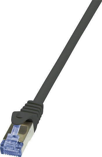 LogiLink Flat S/FTP Cat.6a Καλώδιο Δικτύου Ethernet 3m Μαύρο 1τμχ CQ4063S