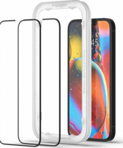Alternative view of Spigen GLAS.tR ALIGNmaster 0.3mm Full Face Tempered Glass 2τμχ Μαύρο (iPhone 16e / 14 / 13 / 13 Pro) AGL03387