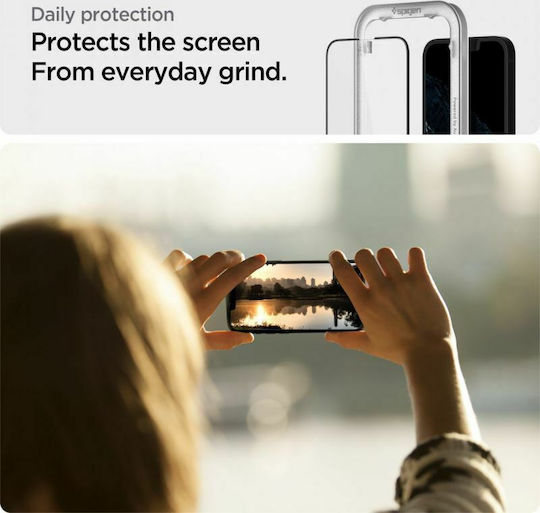 Spigen GLAS.tR ALIGNmaster 0.3mm Full Face Tempered Glass 2τμχ Μαύρο (iPhone 16e / 14 / 13 / 13 Pro) AGL03387 - Image 8