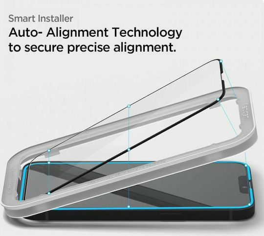 Spigen GLAS.tR ALIGNmaster 0.3mm Full Face Tempered Glass 2τμχ Μαύρο (iPhone 16e / 14 / 13 / 13 Pro) AGL03387 - Image 6