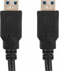 Alternative view of Lanberg USB 3.0 Cable USB-A male - USB-A male Μαύρο 0.5m (CA-USBA-30CU-0005-BK)