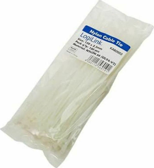 LogiLink Δεματικά Καλωδίων 200x2.5mm Λευκό 100τμχ KAB0003 - Image 2