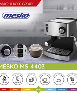 Alternative view of Mesko MS 4403 Μηχανή Espresso 850W Πίεσης 15bar Ασημί