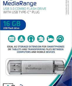Alternative view of Mediarange Usb 3.0 Combo Flash Drive Usb Type C 16gb Silver