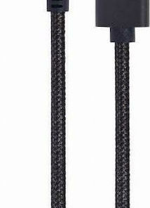 Alternative view of Cablexpert Braided USB to Lightning Cable Μαύρο 0.2m (CC-USB2-AMLML-0.2M)