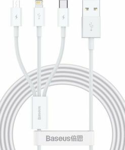 Baseus Superior Series Regular USB to Lightning / Type-C / micro USB Cable 3.5A Λευκό 1.5m (CAMLTYS-02)
