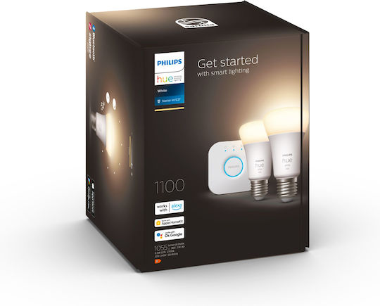 Philips Smart Λάμπες LED 9.5W για Ντουί E27 και Σχήμα A60 Θερμό Λευκό 1055lm Dimmable 2τμχ 929002469201 - Image 3