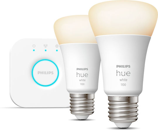Philips Smart Λάμπες LED 9.5W για Ντουί E27 και Σχήμα A60 Θερμό Λευκό 1055lm Dimmable 2τμχ 929002469201