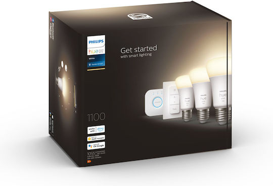 Philips Smart Λάμπες LED 9.5W για Ντουί E27 και Σχήμα A60 Θερμό Λευκό 1055lm Dimmable 3τμχ 929002469204 - Image 3