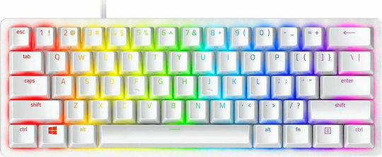 Razer Huntsman Mini Gaming Μηχανικό Πληκτρολόγιο 60% με Razer Linear διακόπτες και RGB φωτισμό (Αγγλικό US) Λευκό