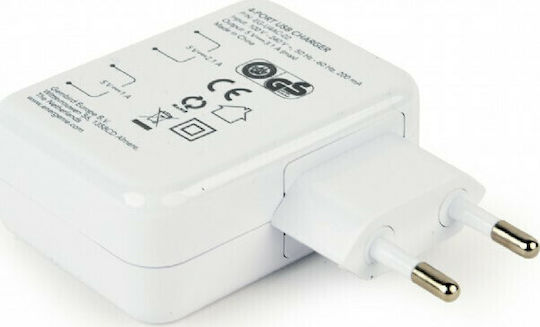 Energenie Φορτιστής Χωρίς Καλώδιο με 4 Θύρες USB-A 15W Λευκός (EG-U4AC-02) - Image 3