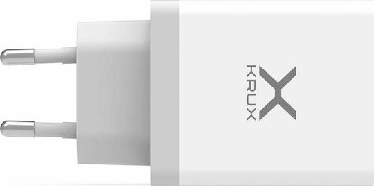 Krux Φορτιστής Χωρίς Καλώδιο με 3 Θύρες USB-A 30W Quick Charge 3.0 Λευκός (KRX0065) - Image 4