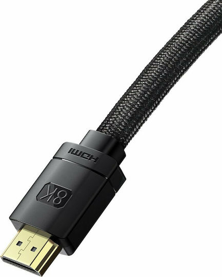 Baseus HDMI 2.1 Braided Cable HDMI male - HDMI male 2m Μαύρο CAKGQ-K01 - Image 4