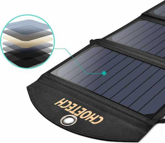 Choetech SC001 Αναδιπλούμενος Ηλιακός Φορτιστής Φορητών Συσκευών 19W 5V με σύνδεση USB (SC001) - Image 3