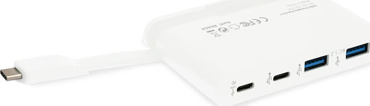 Dicota USB 3.0 Hub 4 Θυρών με σύνδεση USB-C Λευκό (D31731) - Image 3