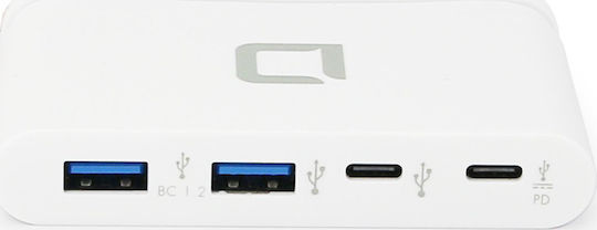 Dicota USB 3.0 Hub 4 Θυρών με σύνδεση USB-C Λευκό (D31731) - Image 2