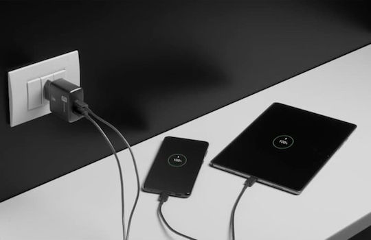 Cellular Line Φορτιστής Χωρίς Καλώδιο με Θύρα USB-A και Θύρα USB-C 25W Power Delivery Μαύρος (ACHSMUSB2PD25WK) - Image 2