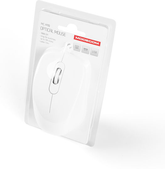 Modecom MC-M10 Ενσύρματο Ποντίκι Λευκό - Image 6