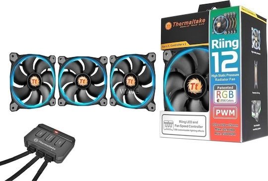 Thermaltake Riing 12 LED Case Fan 120mm με RGB Φωτισμό και Σύνδεση 4-Pin PWM 3τμχ - Image 7