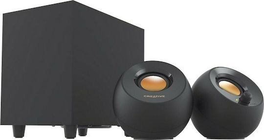 Creative Pebble Plus Ηχεία Υπολογιστή 2.1 με Ισχύ 8W σε Μαύρο Χρώμα