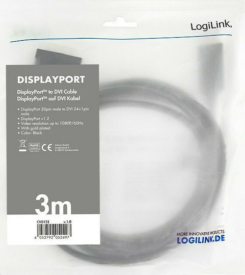 LogiLink Cable DVI-D male - DisplayPort male 3m (CV0132) - Image 6