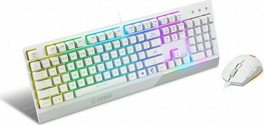 MSI Vigor GK30 Combo Σετ Gaming Πληκτρολόγιο με RGB φωτισμό & Ποντίκι (Αγγλικό US) Λευκό - Image 6