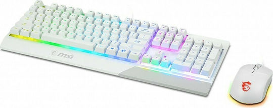 MSI Vigor GK30 Combo Σετ Gaming Πληκτρολόγιο με RGB φωτισμό & Ποντίκι (Αγγλικό US) Λευκό - Image 5
