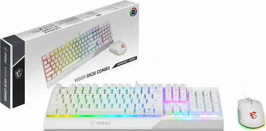 MSI Vigor GK30 Combo Σετ Gaming Πληκτρολόγιο με RGB φωτισμό & Ποντίκι (Αγγλικό US) Λευκό - Image 2