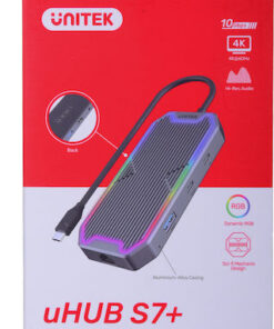Alternative view of Unitek USB-C Docking Station με HDMI 4K PD Ethernet Γκρι (D1029A)
