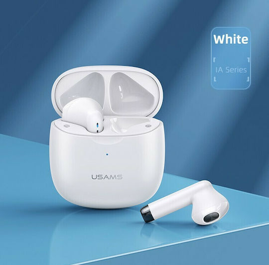 Usams IA04 Earbud Bluetooth Handsfree Ακουστικά με Θήκη Φόρτισης Λευκά - Image 4