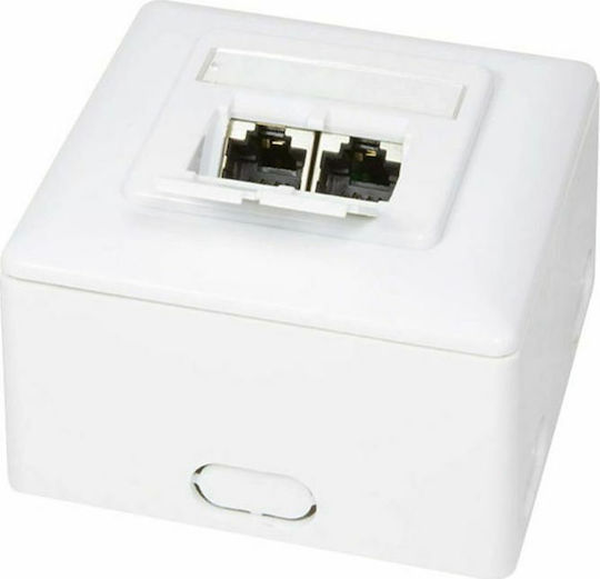 LogiLink Διπλή Εξωτερική Πρίζα Δικτύου RJ45 Τύπου Cat6 σε Λευκό Χρώμα NP0039A - Image 4