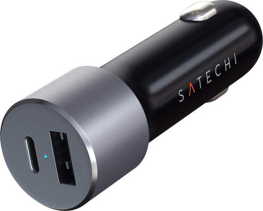 Satechi Φορτιστής Αυτοκινήτου 72W 3A με Θύρες: 1xUSB 1xType-C Μαύρος ST-TCPDCCM - Image 2