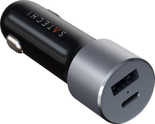 Satechi Φορτιστής Αυτοκινήτου 72W 3A με Θύρες: 1xUSB 1xType-C Μαύρος ST-TCPDCCM - Image 3