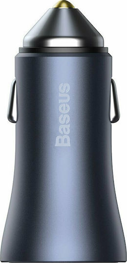 Baseus Φορτιστής Αυτοκινήτου 40W 5A Γρήγορης Φόρτισης με Θύρες: 2xUSB μαζί με Καλώδιο Type-C Γκρι TZCCJD-A0G - Image 9