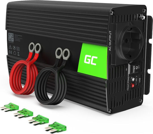 Green Cell Power Inverter Αυτοκινήτου Τροποποιημένου Ημιτόνου 1500W για Μετατροπή 24V DC σε 230V AC με 1xUSB INV23 - Image 2