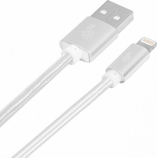 Tb Energy Braided USB to Lightning Cable Ασημί 1.5m (AKTBXKUAMFIW15S) - Image 2
