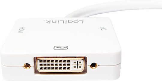 LogiLink Μετατροπέας mini DisplayPort male σε DVI-I / DisplayPort / HDMI female Λευκό 1τμχ CV0045A - Image 2