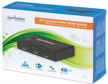 Manhattan 207706 UHD 1 είσοδος/4 έξοδοι HDMI Splitter - Image 3