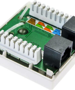 Alternative view of Lanberg Διπλή Εξωτερική Πρίζα Δικτύου RJ45 Τύπου Cat6 σε Λευκό Χρώμα OS6-0002-W