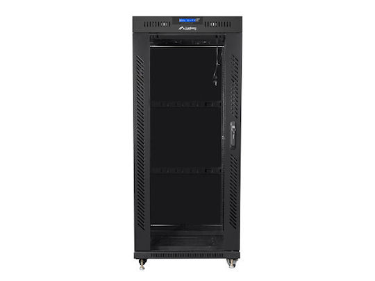 Lanberg Επιδαπέδια Καμπίνα Rack 27U 60x60cm Μαύρο FF01-6827-12BL