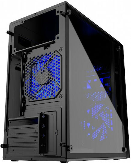 Gembird Fornax 960B Gaming Midi Tower Κουτί Υπολογιστή με Πλαϊνό Παράθυρο Blue LED Fans - Image 4