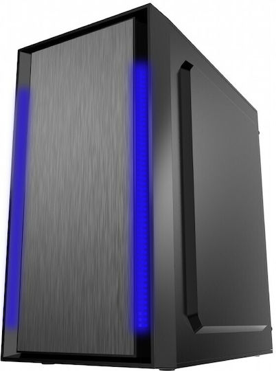 Gembird Fornax 960B Gaming Midi Tower Κουτί Υπολογιστή με Πλαϊνό Παράθυρο Blue LED Fans - Image 3