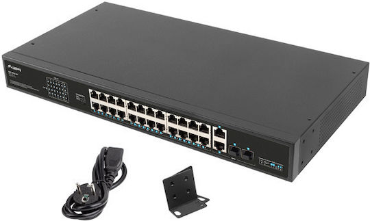 Lanberg Unmanaged L2 PoE+ Switch με 24 Θύρες Gigabit (1Gbps) Ethernet και 2 SFP Θύρες - Image 4