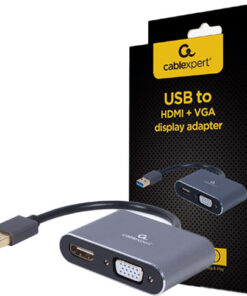 Alternative view of Cablexpert Μετατροπέας USB-A male σε HDMI / VGA female Γκρι 1τμχ A-USB3-HDMIVGA-01